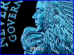 1 oz silver proof Never Trust Government V2.999 Pure COA BOX Indians Navajo