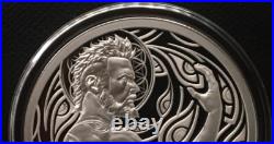 1 oz silver proof Sacred Shield. 999 Pure COA Box Flower of Life Silver Shield