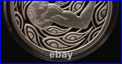 1 oz silver proof Sacred Shield. 999 Pure COA Box Flower of Life Silver Shield