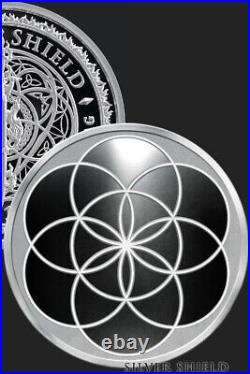 1 oz silver proof Seed Of Life. 999 Pure Fine COA BOX SSG Silver Shield Geometry