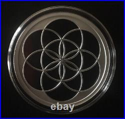 1 oz silver proof Seed Of Life. 999 Pure Fine COA BOX SSG Silver Shield Geometry