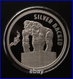 1 oz silver proof Silver Backed. 999 Pure COA BOX SSG wall st bets Gorilla Zoo