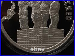 1 oz silver proof Silver Backed. 999 Pure COA BOX SSG wall st bets Gorilla Zoo