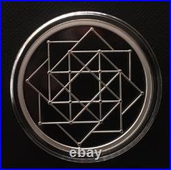 1 oz silver proof Square Matrix. 999 Pure COA BOX SSG Sacred Geometry Yoga