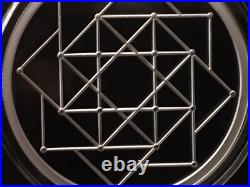 1 oz silver proof Square Matrix. 999 Pure COA BOX SSG Sacred Geometry Yoga