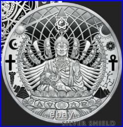 1 oz silver proof The Great Work MiniMintage 2021.999 Pure COA BOX SSG Buddha