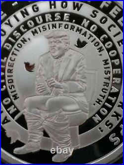 1 oz silver proof Trump Twitter Donald Trump. 999 Pure Silver Shield COA BOX SSG