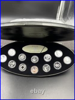 2000 Canada 12 Coin Sterling Silver Millenium Proof Quarter Set with Box & COA #E1