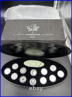2000 Canada 12 Coin Sterling Silver Millenium Proof Quarter Set with Box & COA #E1