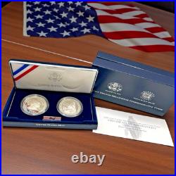 2000 US Mint/Icelandic Leif Ericson Proof 90% Silver 2-Coin Set w BOX & COA
