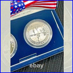 2000 US Mint/Icelandic Leif Ericson Proof 90% Silver 2-Coin Set w BOX & COA