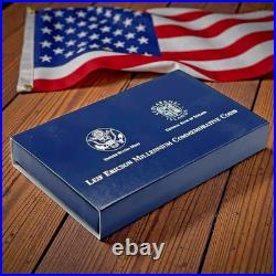 2000 US Mint/Icelandic Leif Ericson Proof 90% Silver 2-Coin Set w BOX & COA