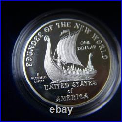 2000 US Mint/Icelandic Leif Ericson Proof Silver 2 Coin Set, US Mint BOX & COA