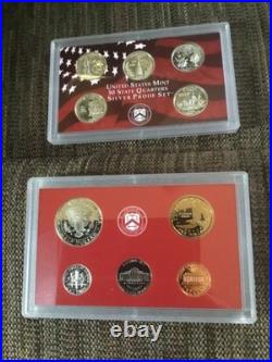 2000 U. S. Mint Silver Proof Set in Box with COA 10 Coin Set Light Toning