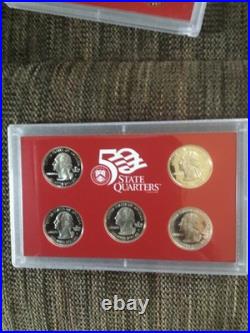 2000 U. S. Mint Silver Proof Set in Box with COA 10 Coin Set Light Toning