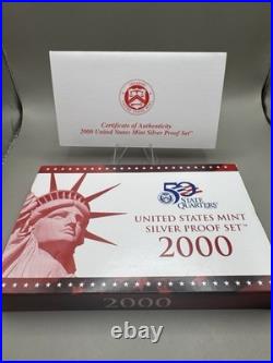 2000 United States US Mint Silver Proof 10 Coin Set Box COA OGP