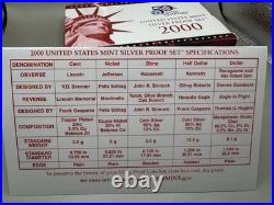 2000 United States US Mint Silver Proof 10 Coin Set Box COA OGP 2000 United States US Mint Silver Proof 10 Coin Set Box COA OGP