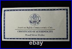 2001 $1 COMMEMORATIVE PROOF SILVER BUFFALO COIN With BOX & CERT
