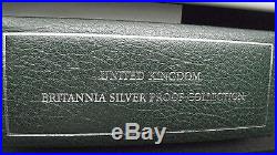 2001 Britannia 2 Pounds Silver Proof 4 Coin Set with Box and CoA