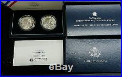 2001 Buffalo Two Coin Silver Dollar Commemorative PROOF & BU Coin with Box & COA