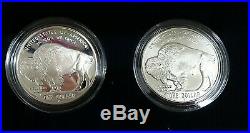 2001 Buffalo Two Coin Silver Dollar Commemorative PROOF & BU Coin with Box & COA