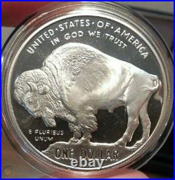 2001 P American Buffalo Single Coin Proof Silver Dollar OGP with Box & COA