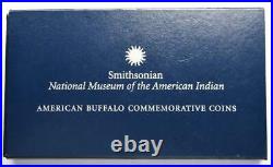 2001 P & D American Buffalo Two Comm Silver Dollar Coins Box & COA