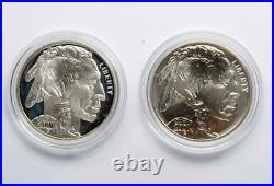 2001 P & D American Buffalo Two Comm Silver Dollar Coins Box & COA