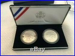 2001 P & D Smithsonian Buffalo Silver Dollar 2 Coin Proof Set with Box & CoA