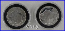 2001 P & D US Mint Buffalo Proof & UNC Silver Dollar 2 Coin Set (No Box or Coa)