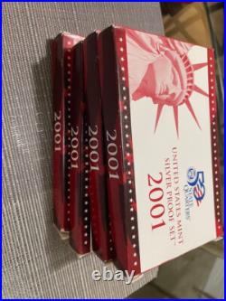 2001-S Complete SILVER Proof Set w Box and COA 4 SETS 10 coins
