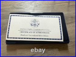 2001 Smithsonian American Buffalo Indian Silver Proof $1 Dollar 2-coins+box+coa