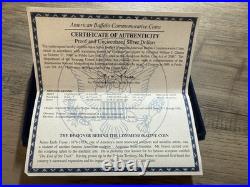 2001 Smithsonian American Buffalo Indian Silver Proof $1 Dollar 2-coins+box+coa