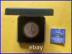 2001 UK Royal Mint Britannia One Ounce Silver Proof. 958 Coin With Box And COA