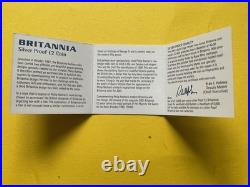 2001 UK Royal Mint Britannia One Ounce Silver Proof. 958 Coin With Box And COA