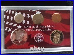 2001 U. S. Mint Silver Proof Set BOTH Boxes Included! Red + Blue