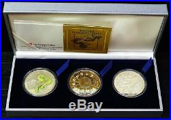 2001 VIETNAM Yr. SNAKE 10000 D Proof Color Silver COINS Set with COA & BOX RARE