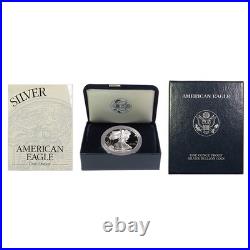 2001-W Proof $1 American Silver Eagle Box, OGP & COA