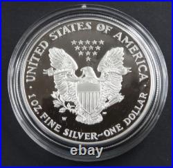 2001-W Proof American Silver Eagle Dollar $1 Box & COA US Mint Bullion OGP