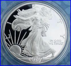 2001 W Proof American Silver Eagle Dollar, 1oz. 999 Fine Silver $1 with Box