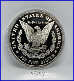 2002 12 oz Morgan Dollar Copy Proof 999 Fine Silver Mint Capsule Box