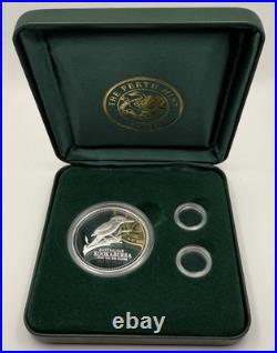 2002 $1 Australia 1 Oz Silver Proof Kookaburra Coin. Uncirculated Coin Box COA