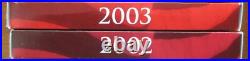 2002 & 2003 Silver Proof Sets 2 complete sets with COA's and boxes