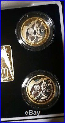 2002 Commonwealth Games £2 Two Pound Silver Proof 4 Coin Set box/coa/outer