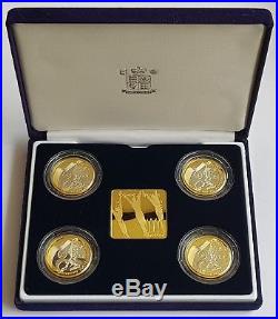 2002 Royal Mint Commonwealth Games 4 X £2 Piece Silver Proof Set Boxed Rare