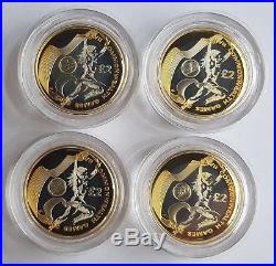 2002 Royal Mint Commonwealth Games 4 X £2 Piece Silver Proof Set Boxed Rare