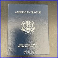 2002 W Proof American Silver Eagle 1oz. 999 Silver Dollar with Box and COA