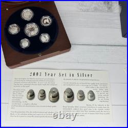 2003 Royal Australian Mint Fine Silver Proof Set Jarrah Presentation Box