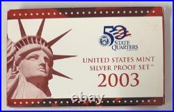 2003-S Complete SILVER Proof Set w Box and COA Free US Shipping