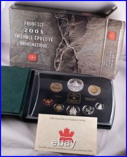 2003 Silver Canada 8 Coin Proof Set Box/COA RCM
